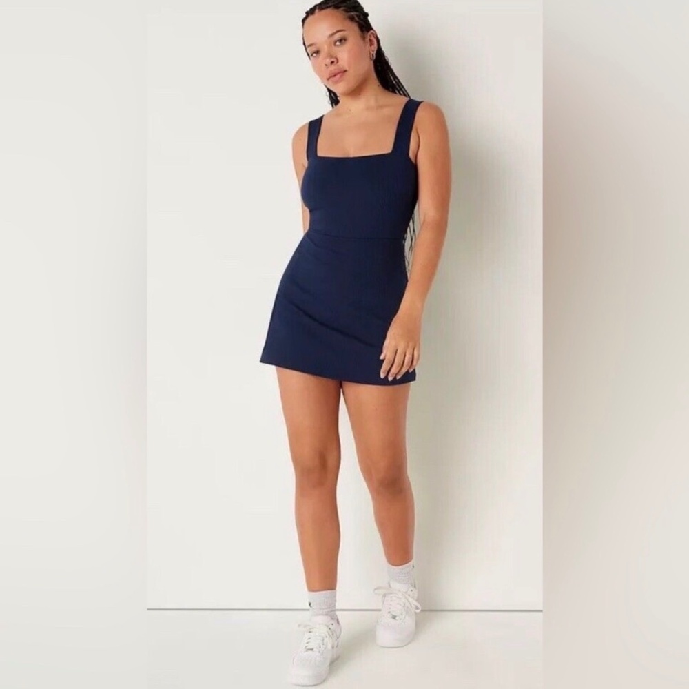 Victoria’s Secret‎ PI Ribbed Square Neck Active Dress | Built-In Shorts | Siz